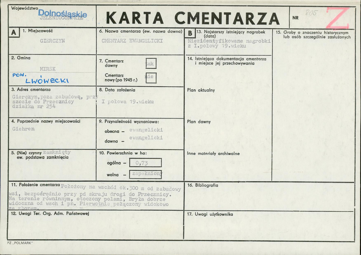 Karta cmentarza, skan nr 1