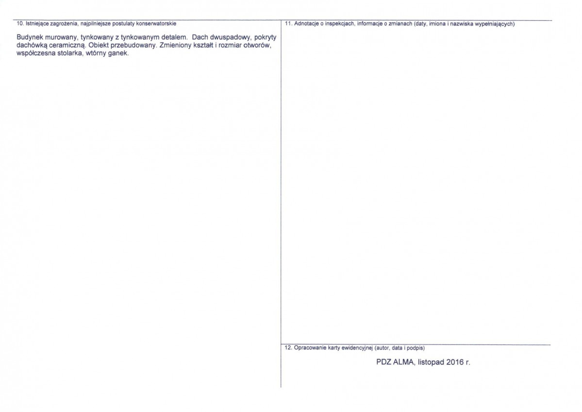 Karta obiektu niewpisanego do rejestru, skan nr 2