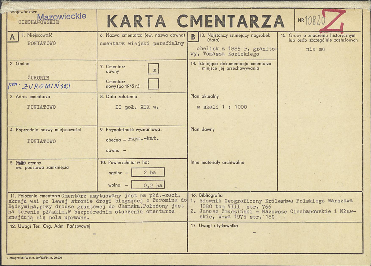 Karta cmentarza, skan nr 1