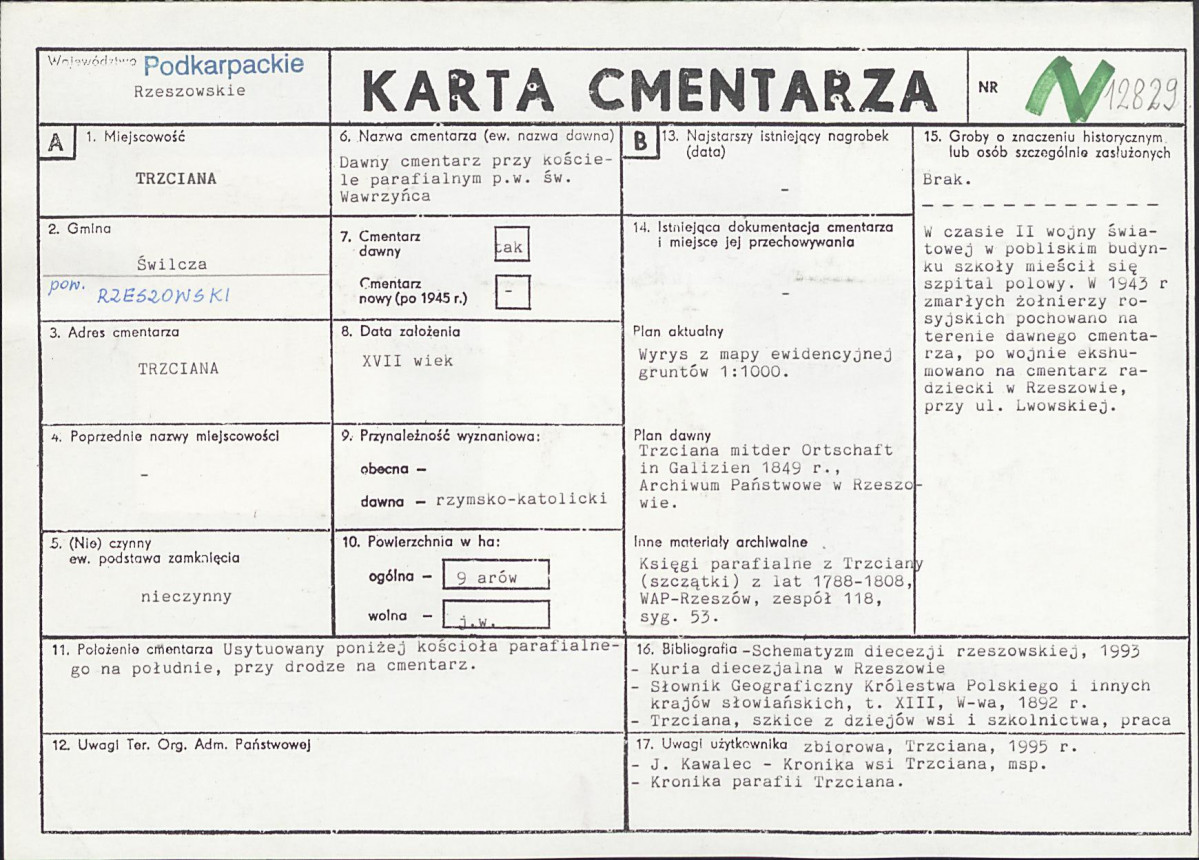 Karta cmentarza, skan nr 1
