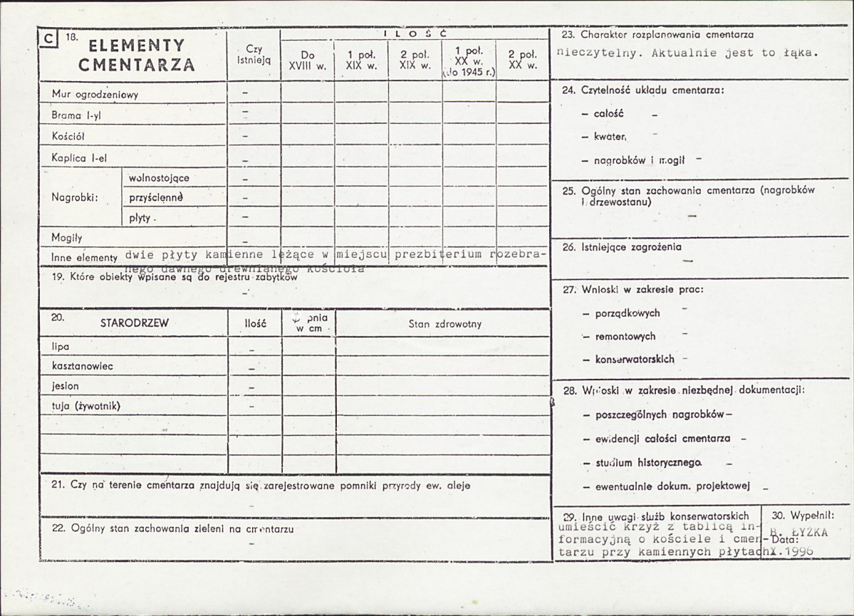 Karta cmentarza, skan nr 2