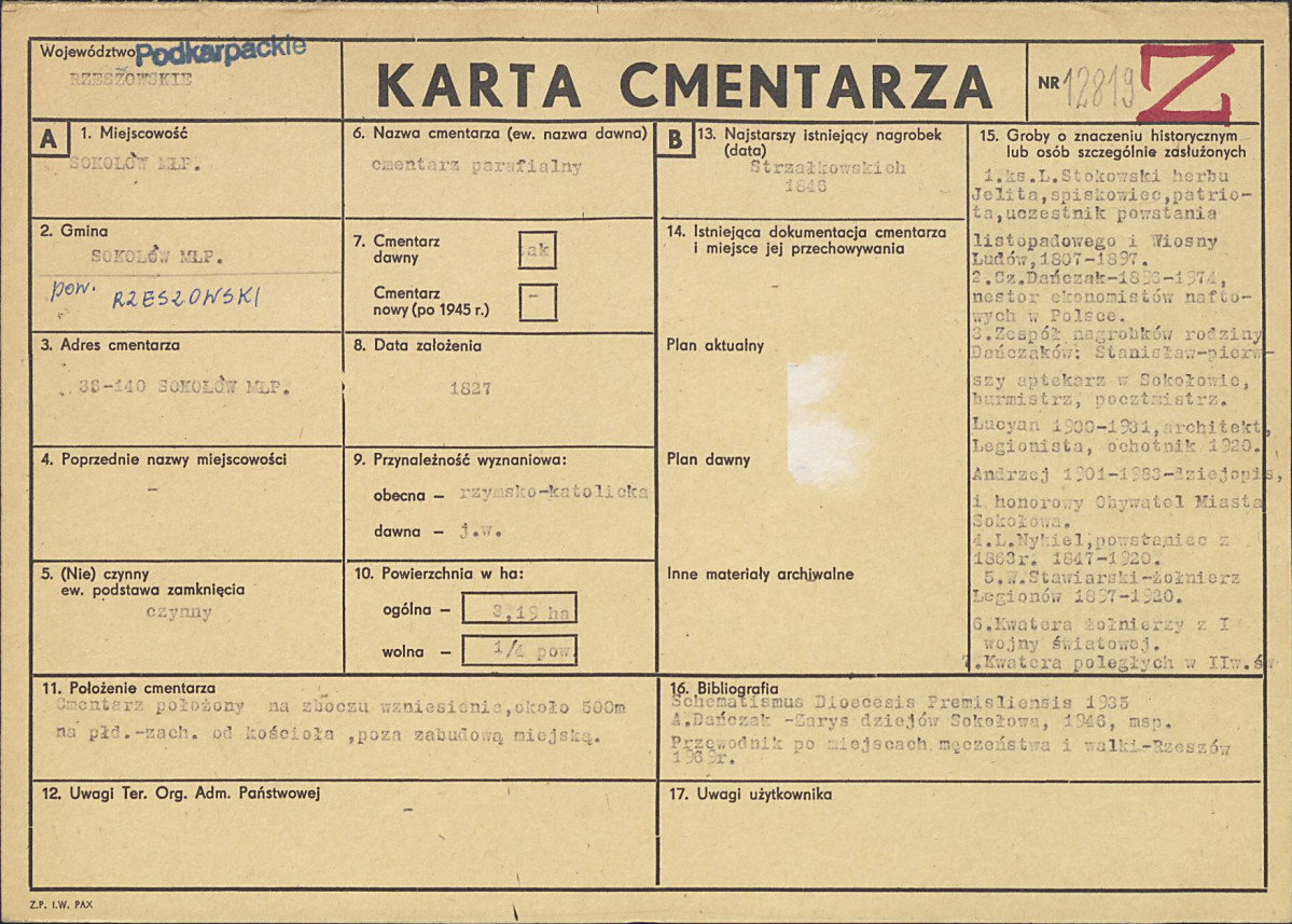 Karta cmentarza, skan nr 1