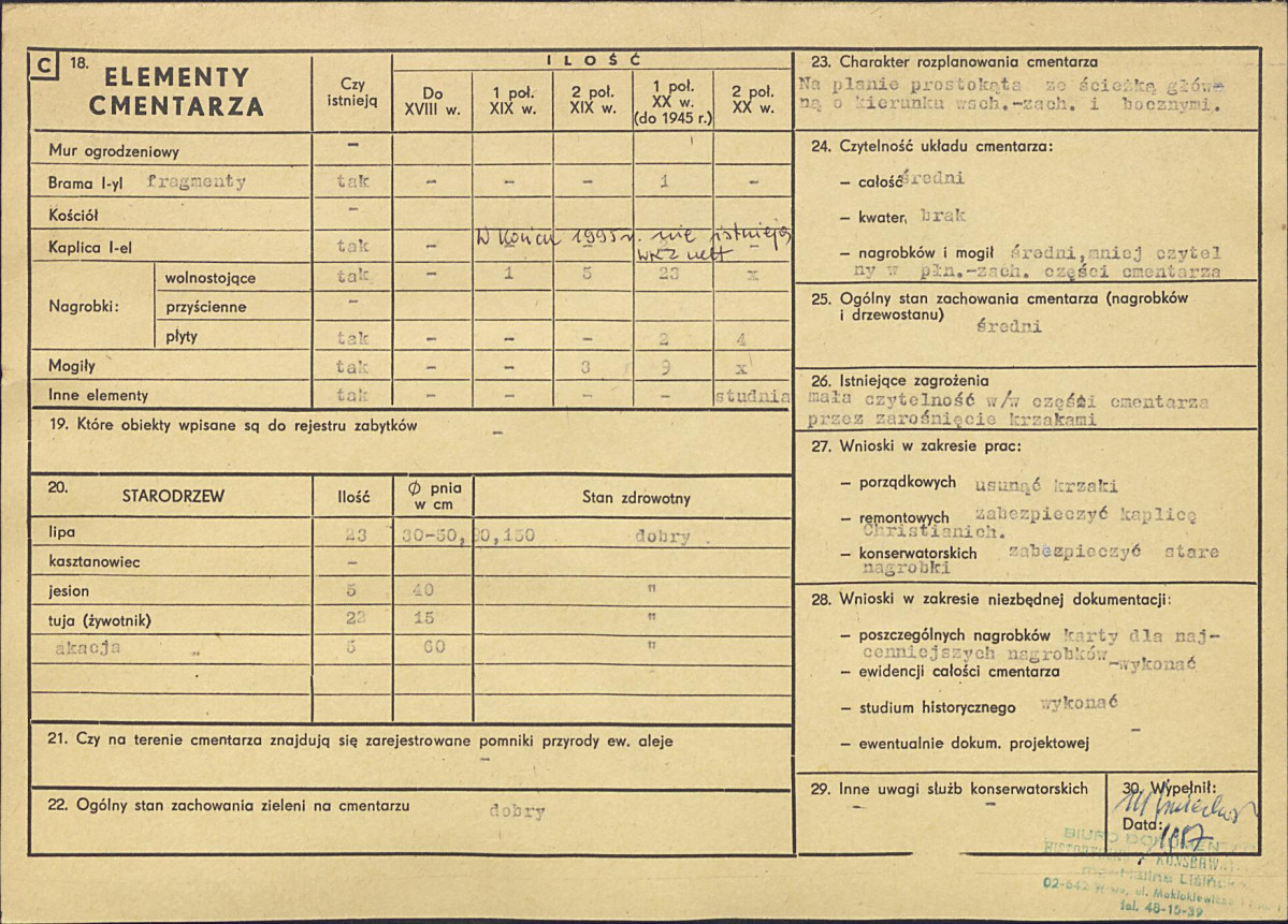Karta cmentarza, skan nr 2