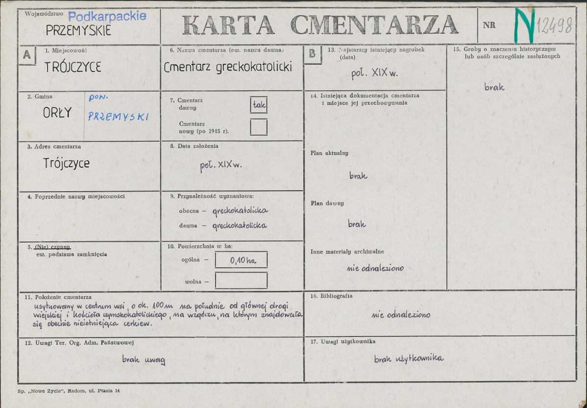 Karta cmentarza, skan nr 1