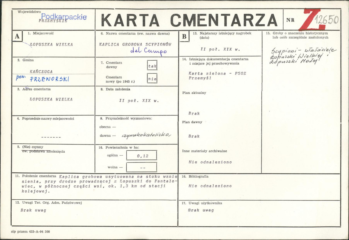 Karta cmentarza, skan nr 1