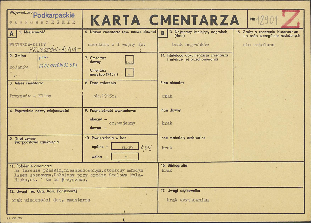 Karta cmentarza, skan nr 1