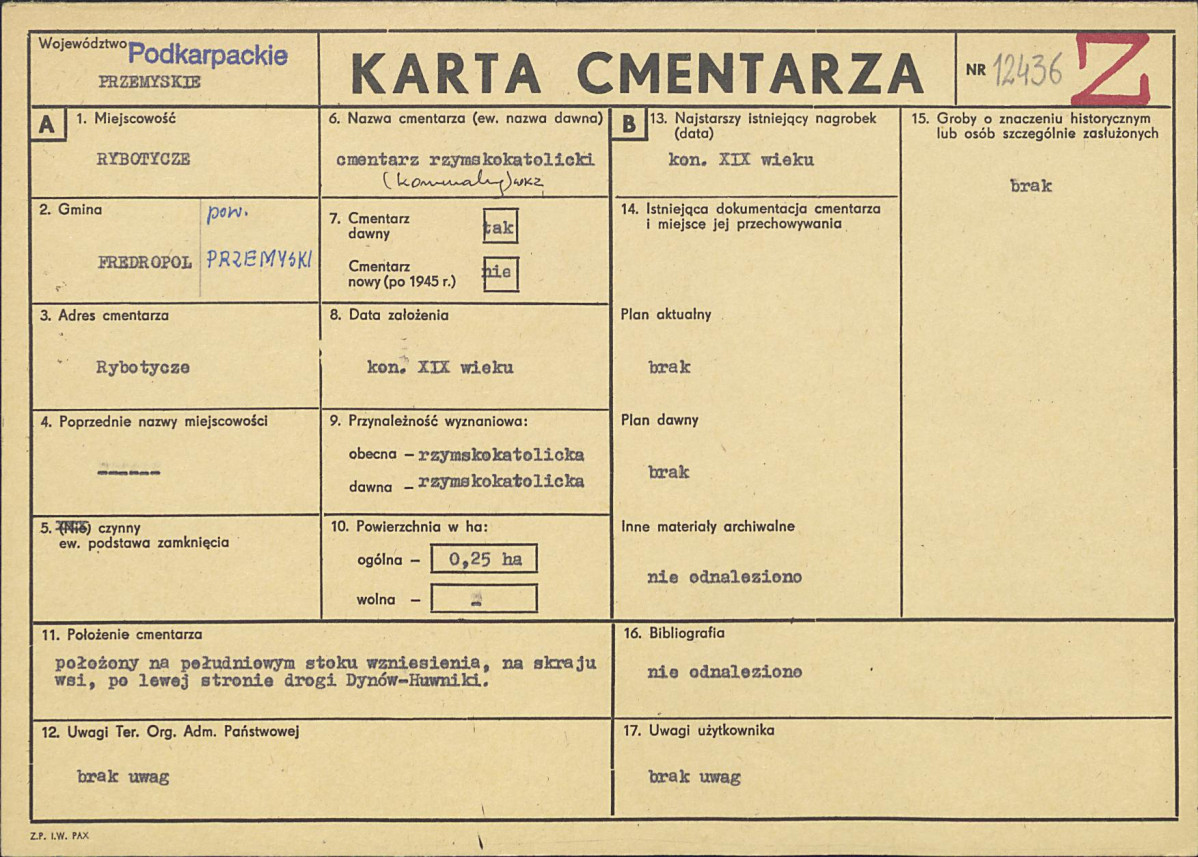 Karta cmentarza, skan nr 1