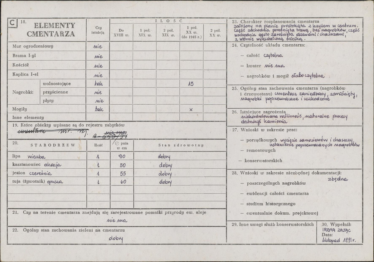 Karta cmentarza, skan nr 2