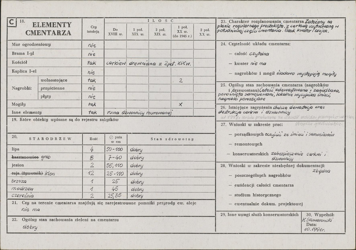 Karta cmentarza, skan nr 2