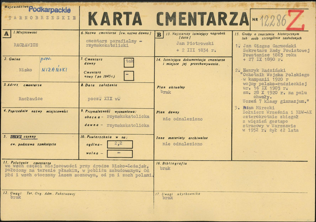 Karta cmentarza, skan nr 1