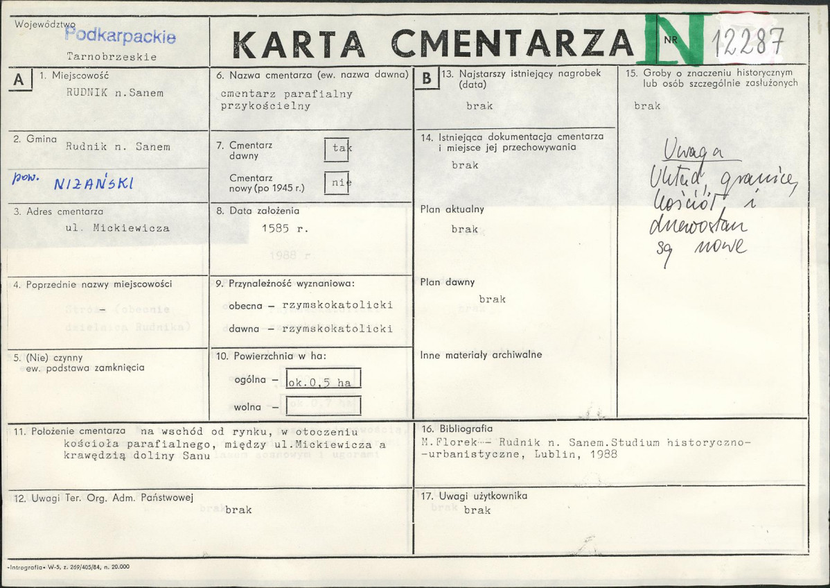 Karta cmentarza, skan nr 1