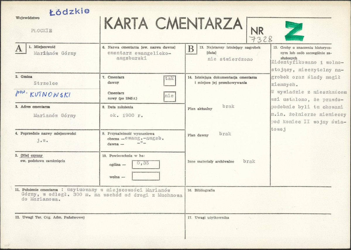 Karta cmentarza, skan nr 1