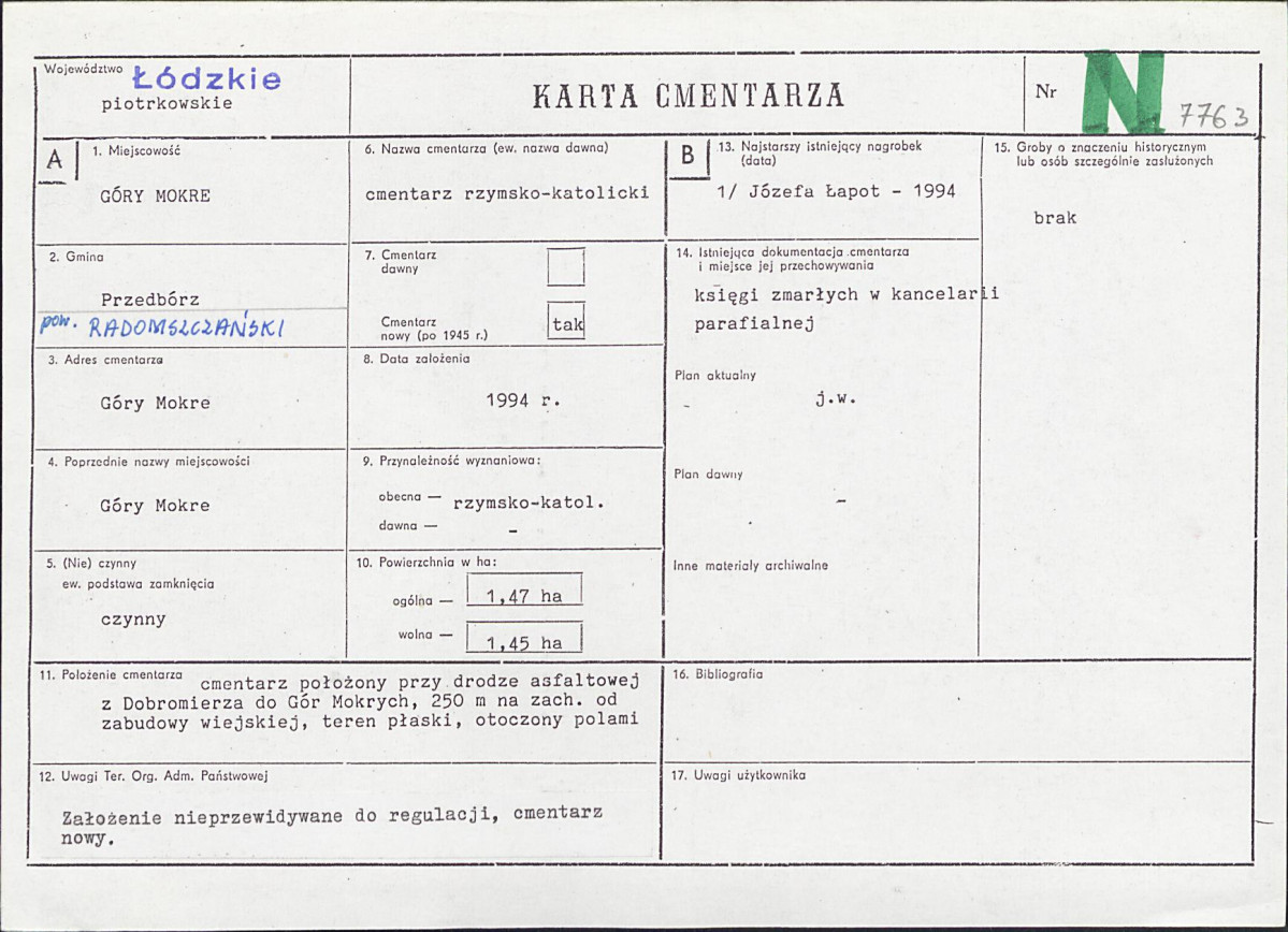 Karta cmentarza, skan nr 1