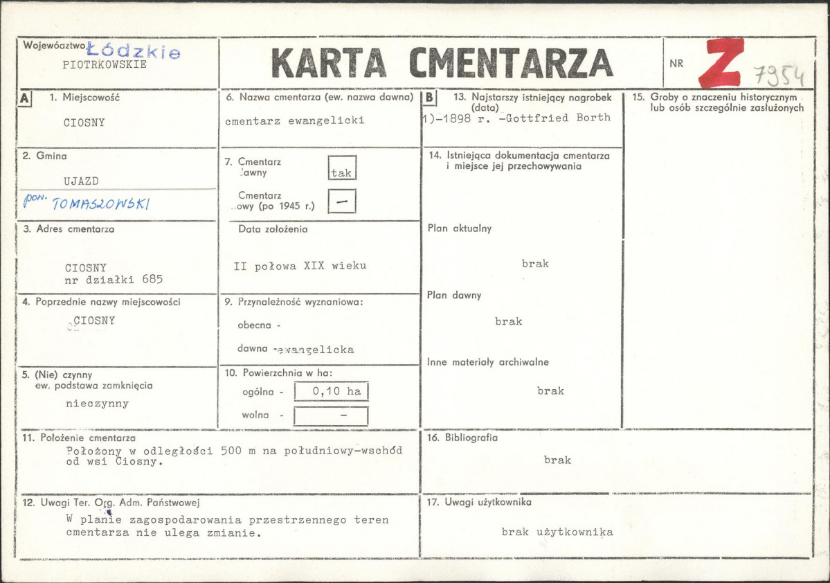 Karta cmentarza, skan nr 1
