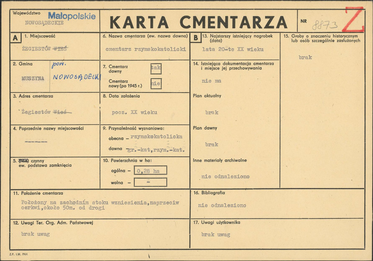 Karta cmentarza, skan nr 1