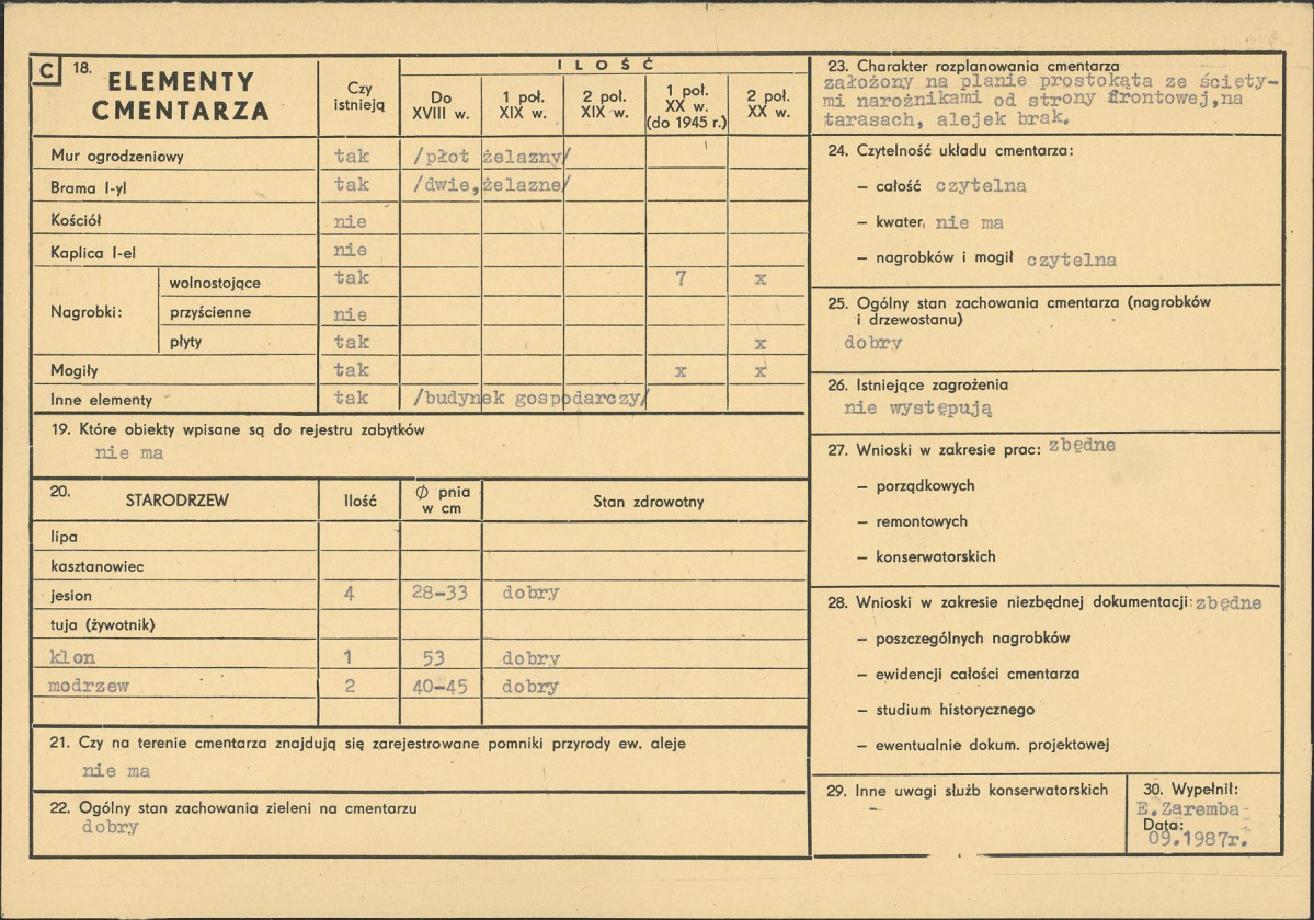 Karta cmentarza, skan nr 2