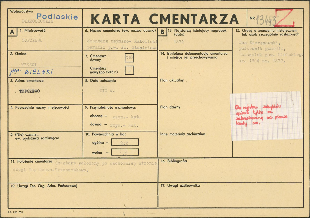 Karta cmentarza, skan nr 1