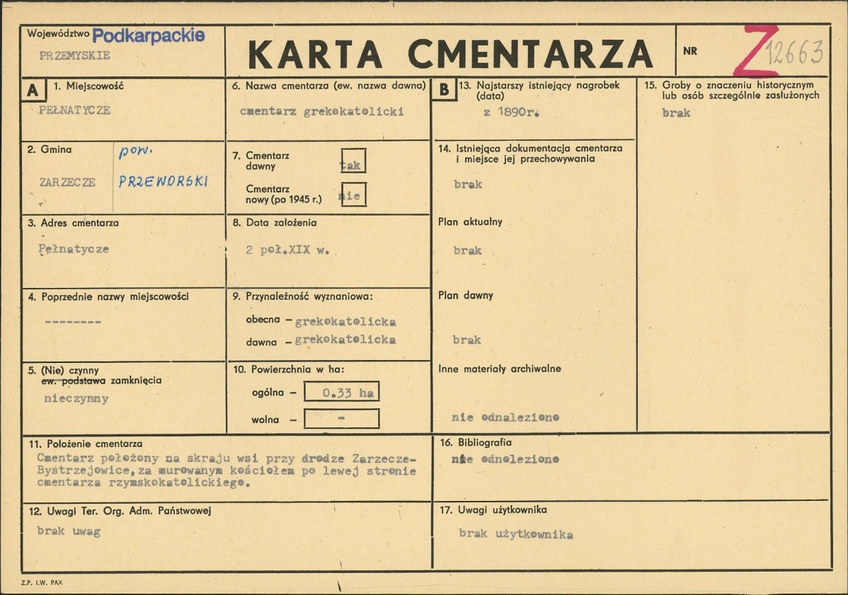 Karta cmentarza, skan nr 1