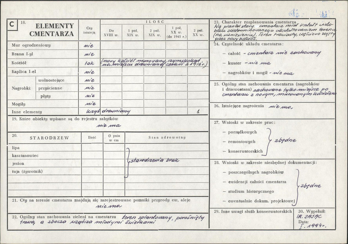 Karta cmentarza, skan nr 2