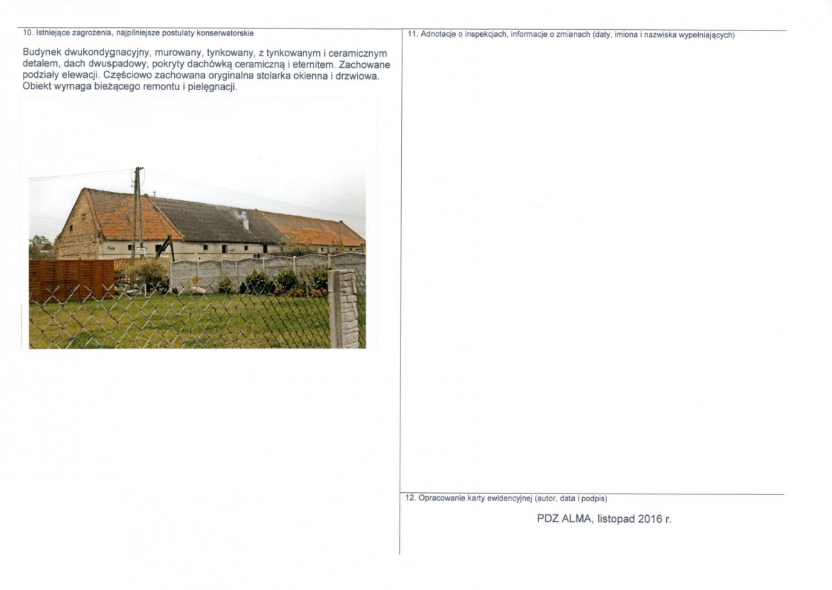 Karta obiektu niewpisanego do rejestru, skan nr 2