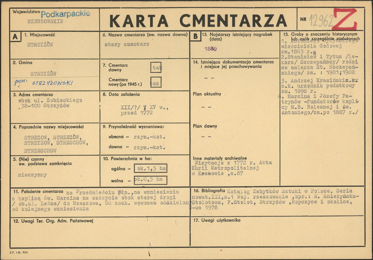Karta cmentarza, skan nr 1