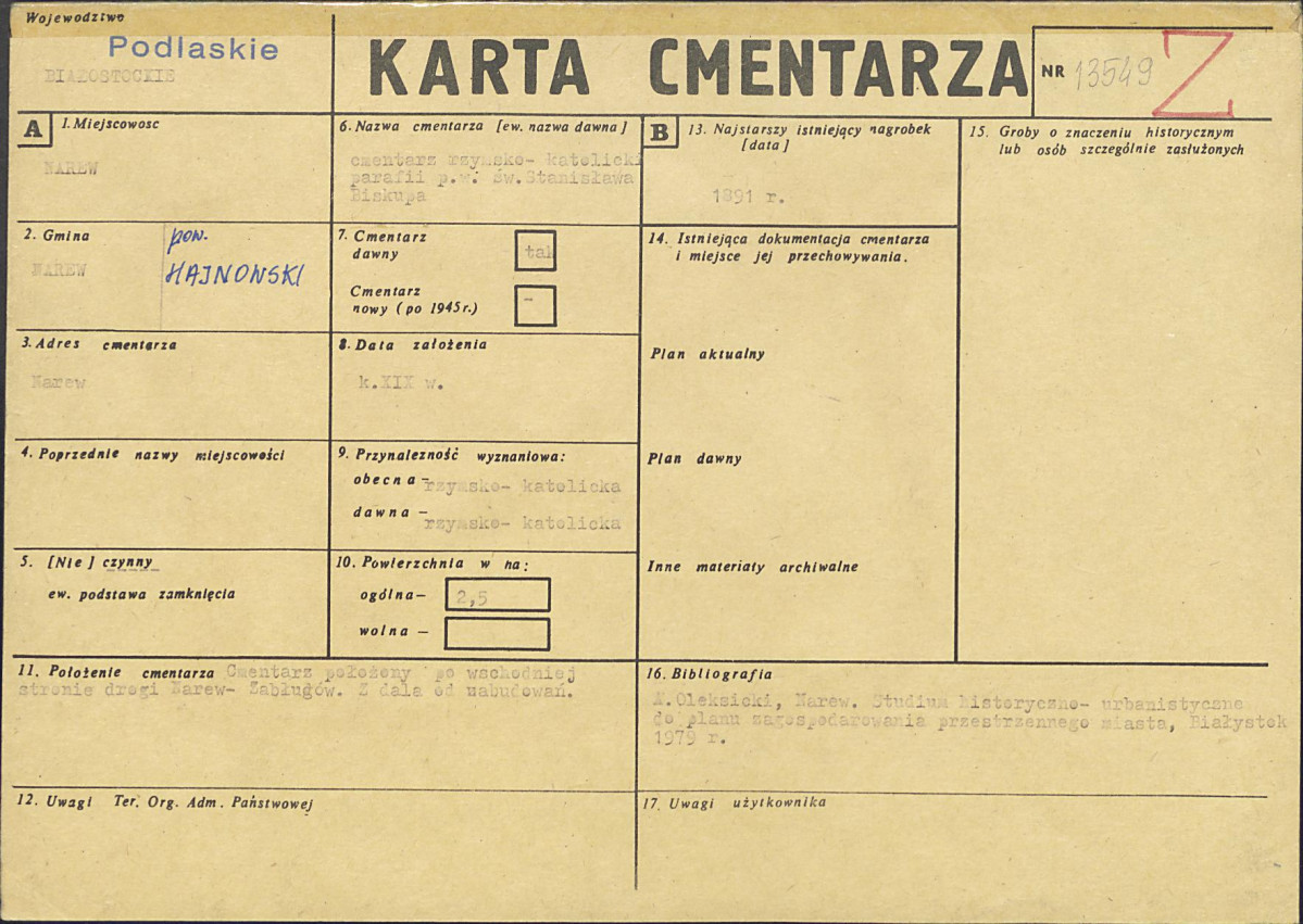 Karta cmentarza, skan nr 1
