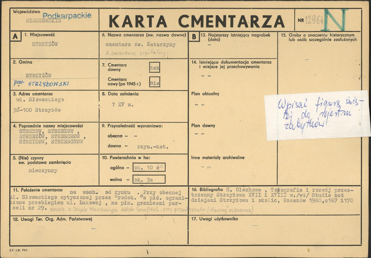 Karta cmentarza, skan nr 1
