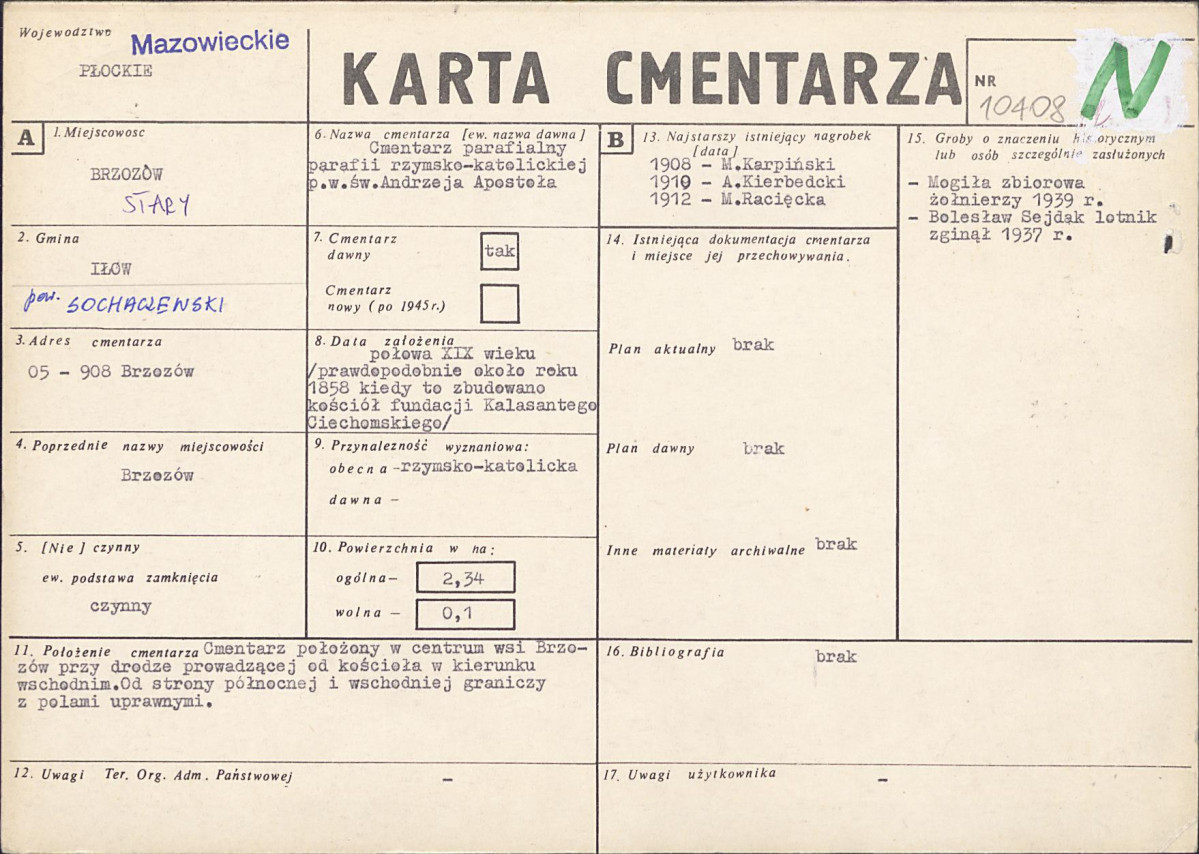 Karta cmentarza, skan nr 1