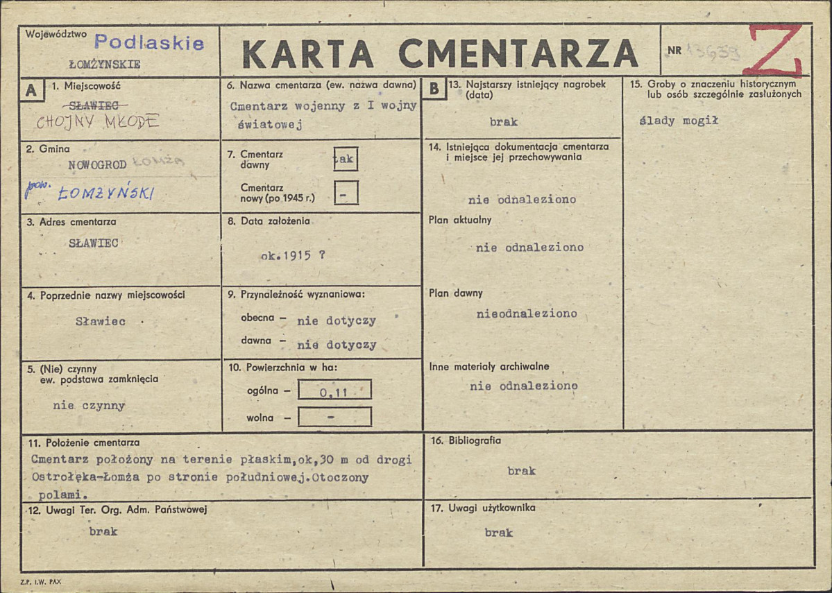 Karta cmentarza, skan nr 1