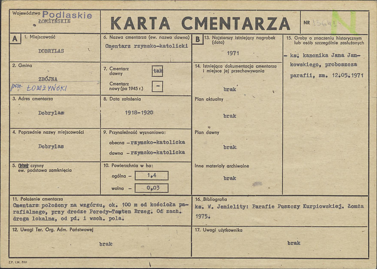 Karta cmentarza, skan nr 1