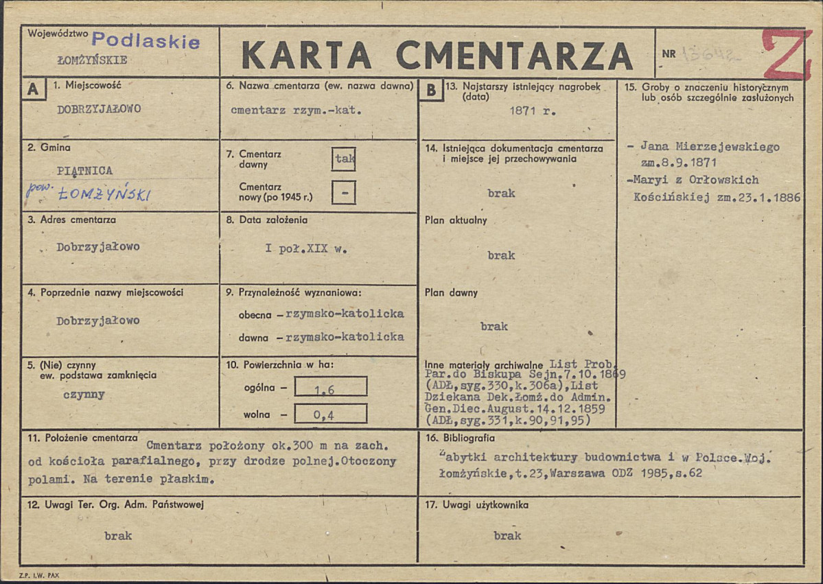 Karta cmentarza, skan nr 1