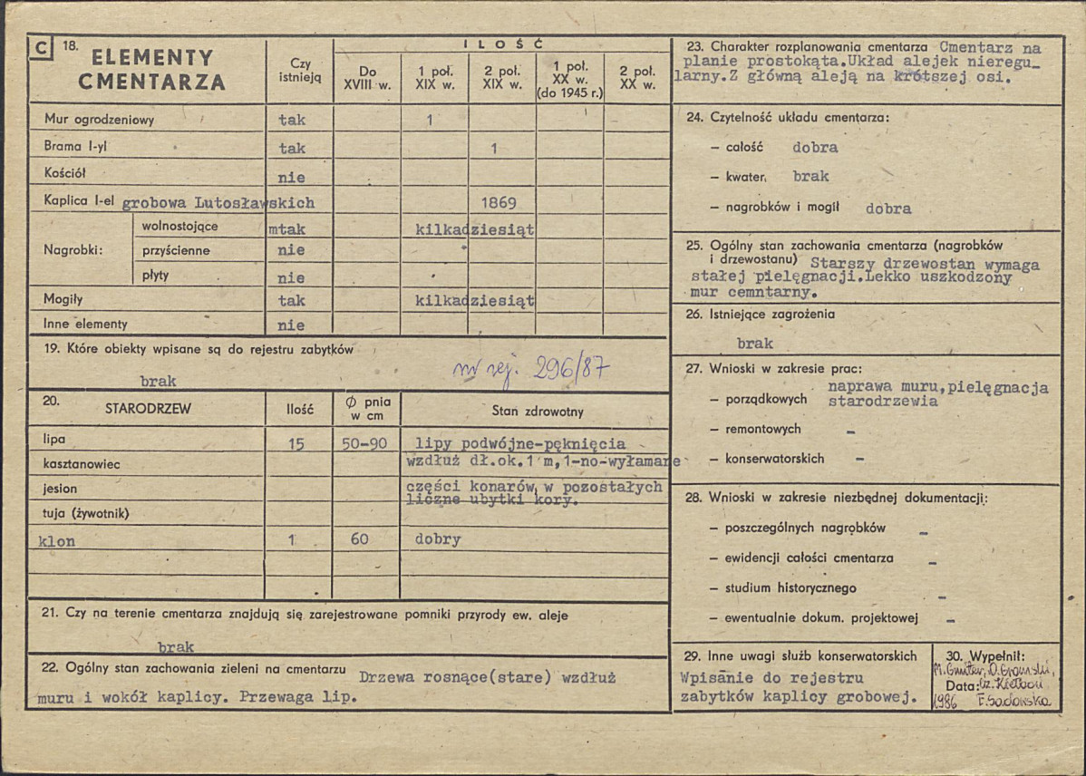 Karta cmentarza, skan nr 2