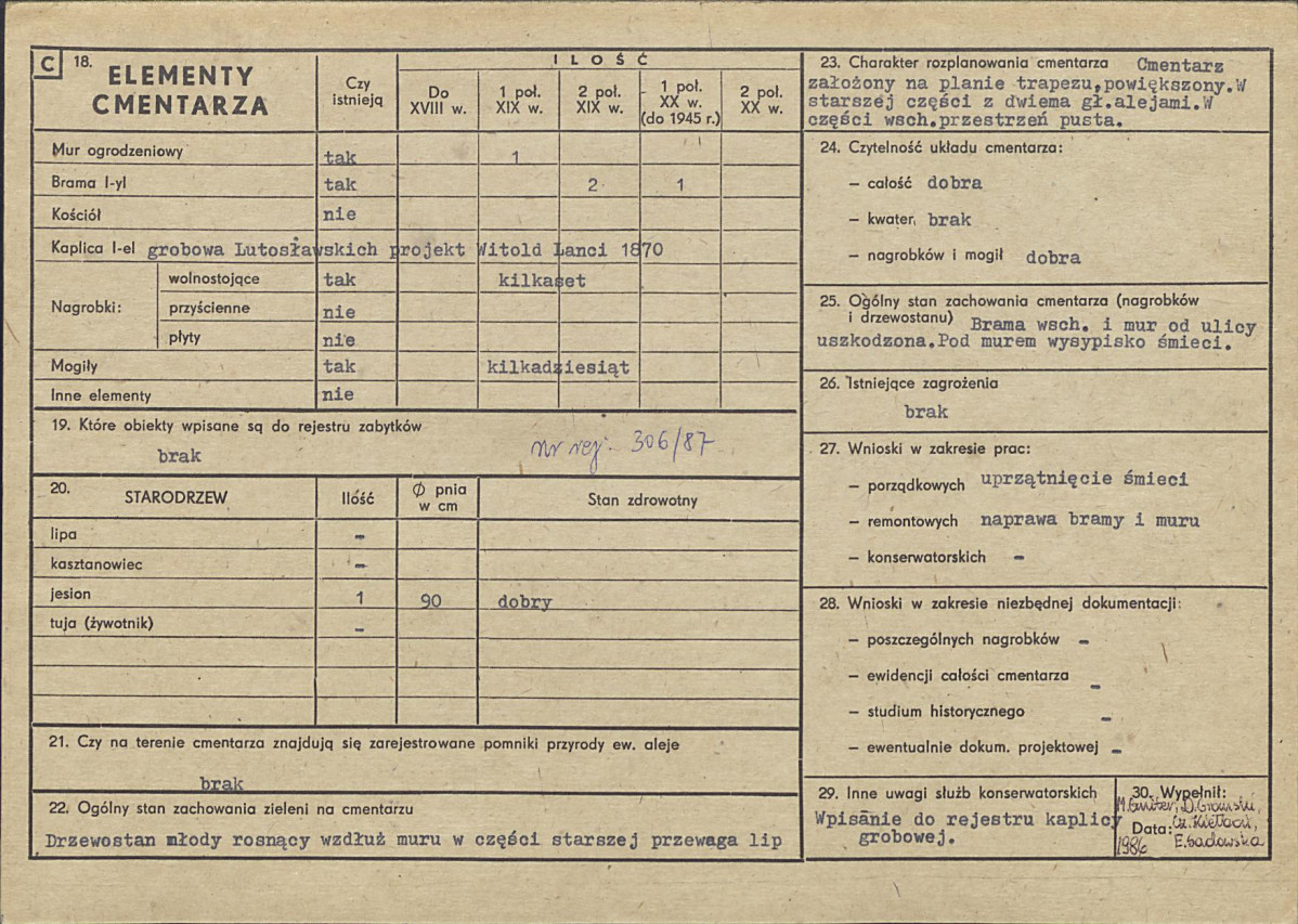 Karta cmentarza, skan nr 2