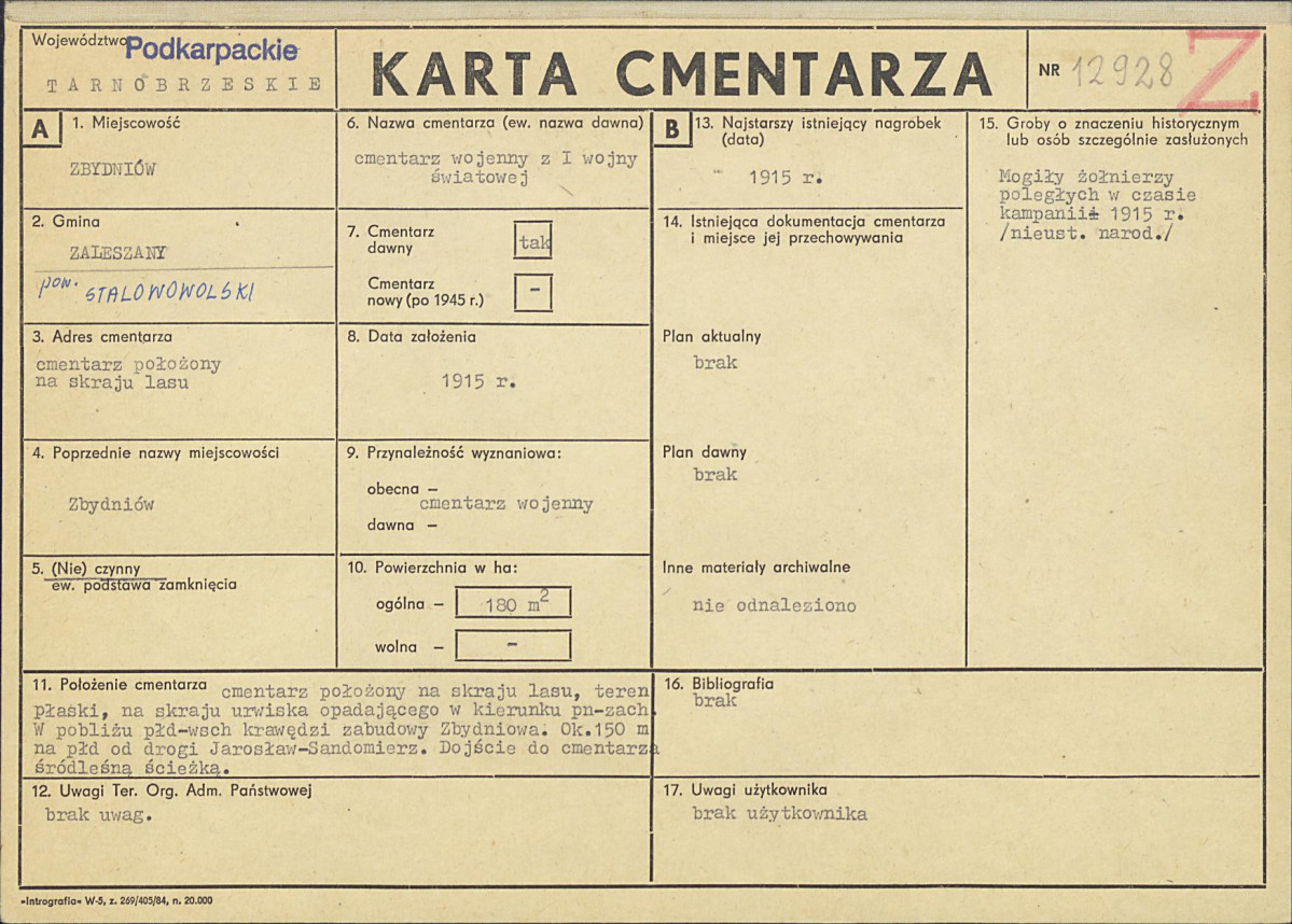 Karta cmentarza, skan nr 1
