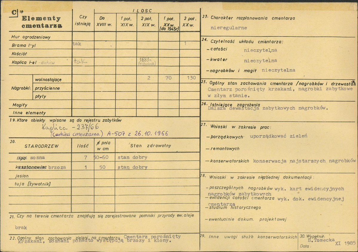 Karta cmentarza, skan nr 2