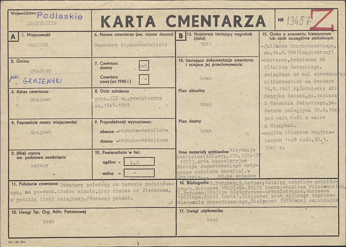 Karta cmentarza, skan nr 1