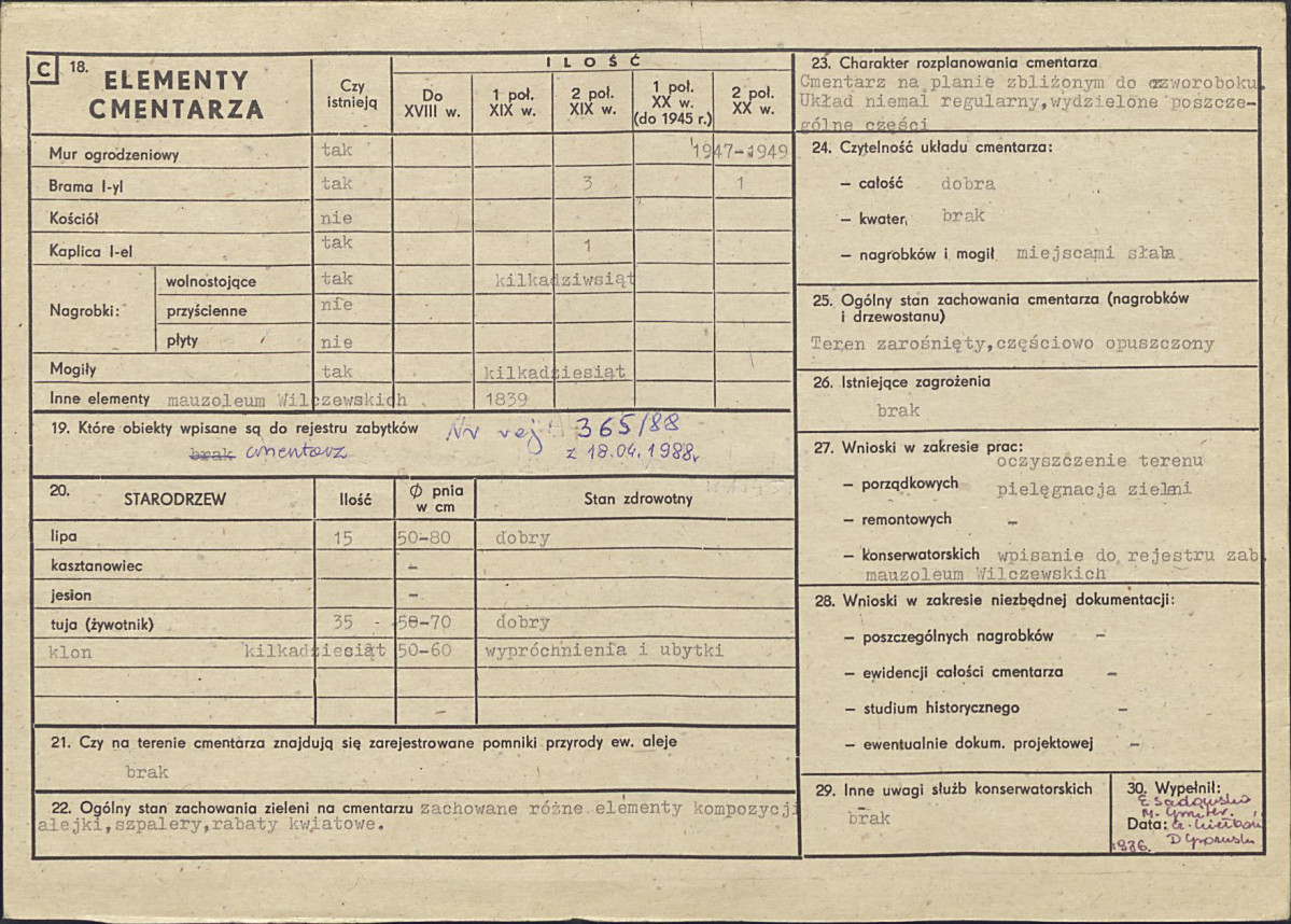 Karta cmentarza, skan nr 2