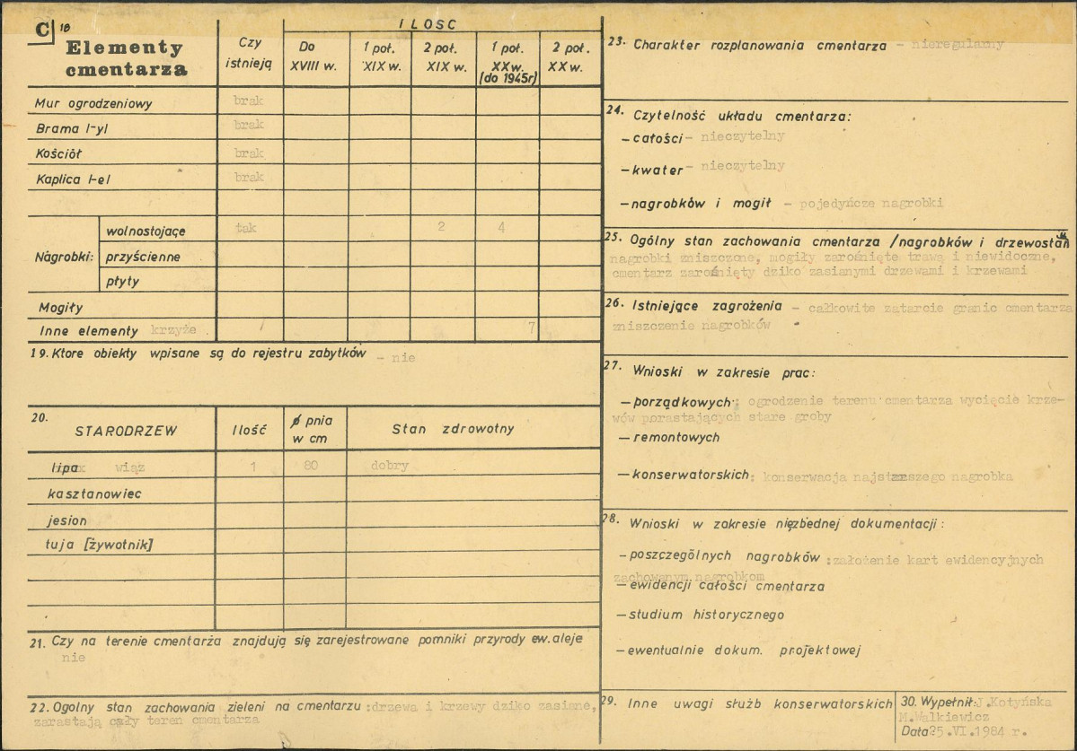 Karta cmentarza, skan nr 2