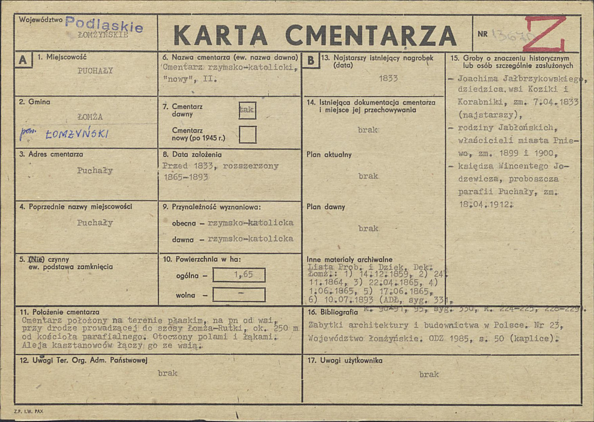 Karta cmentarza, skan nr 1