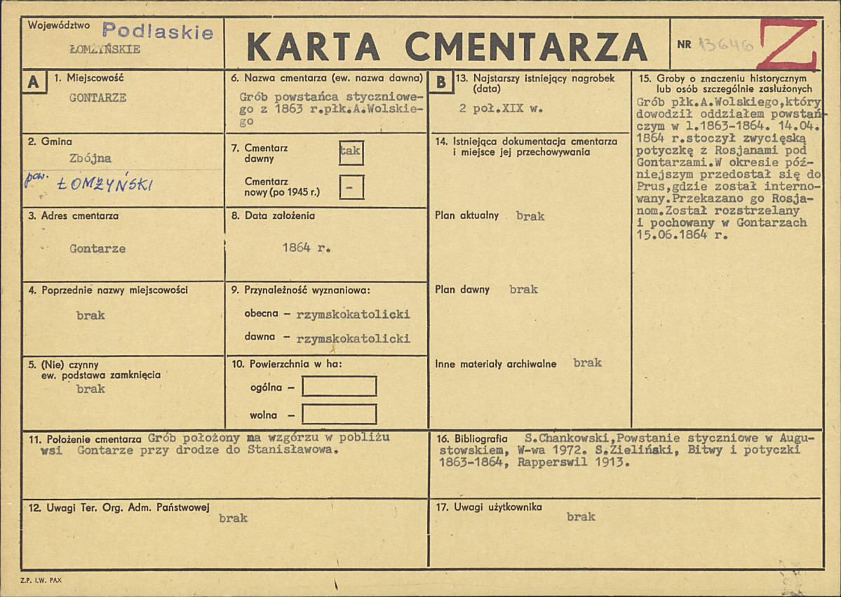 Karta cmentarza, skan nr 1