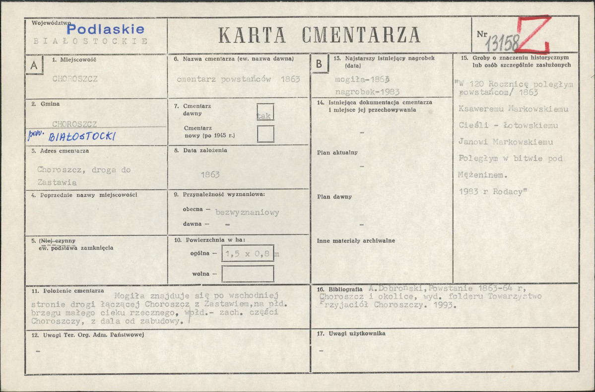 Karta cmentarza, skan nr 1