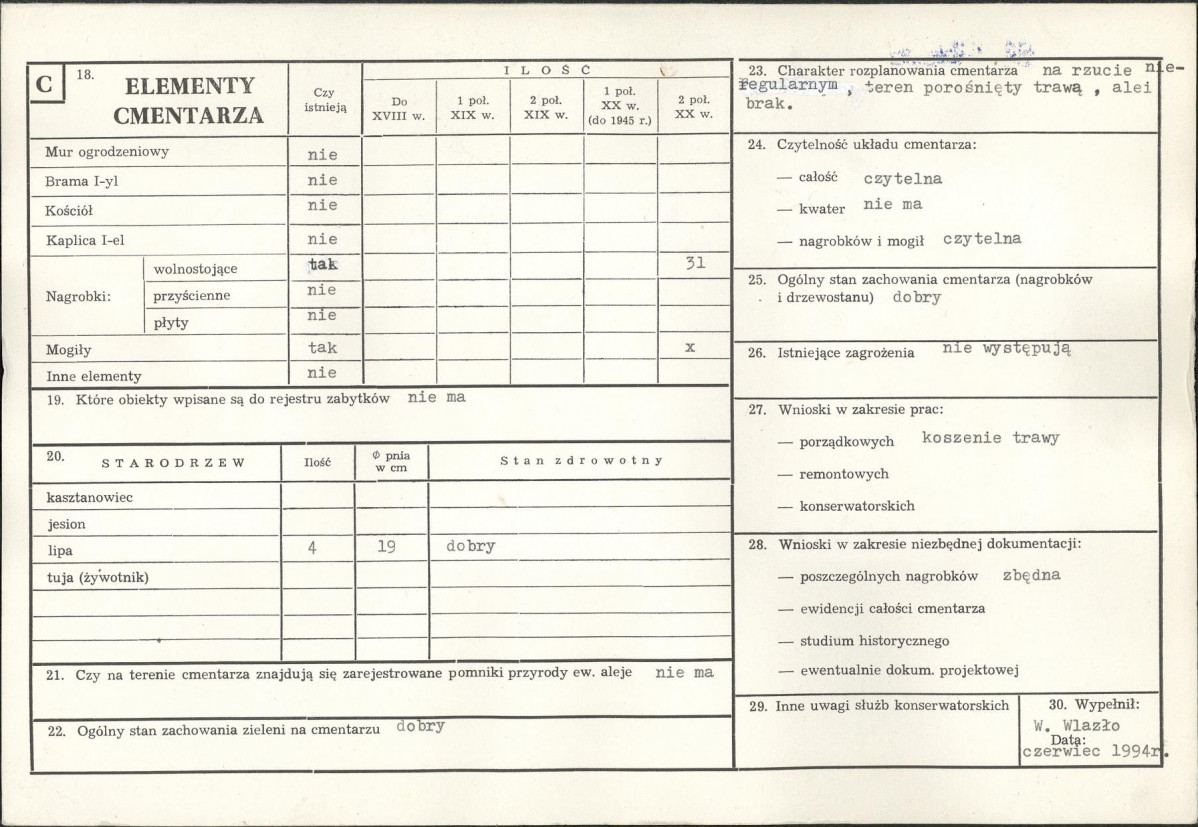Karta cmentarza, skan nr 2
