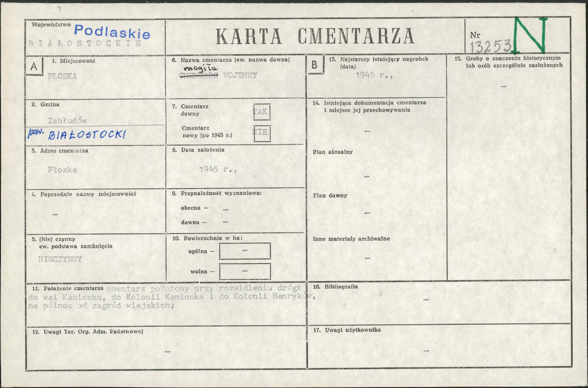 Karta cmentarza, skan nr 1