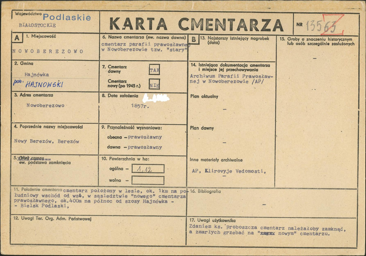 Karta cmentarza, skan nr 1