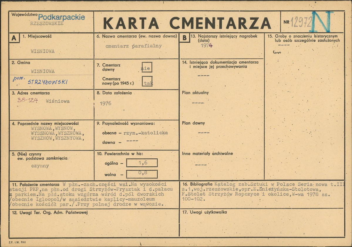 Karta cmentarza, skan nr 1