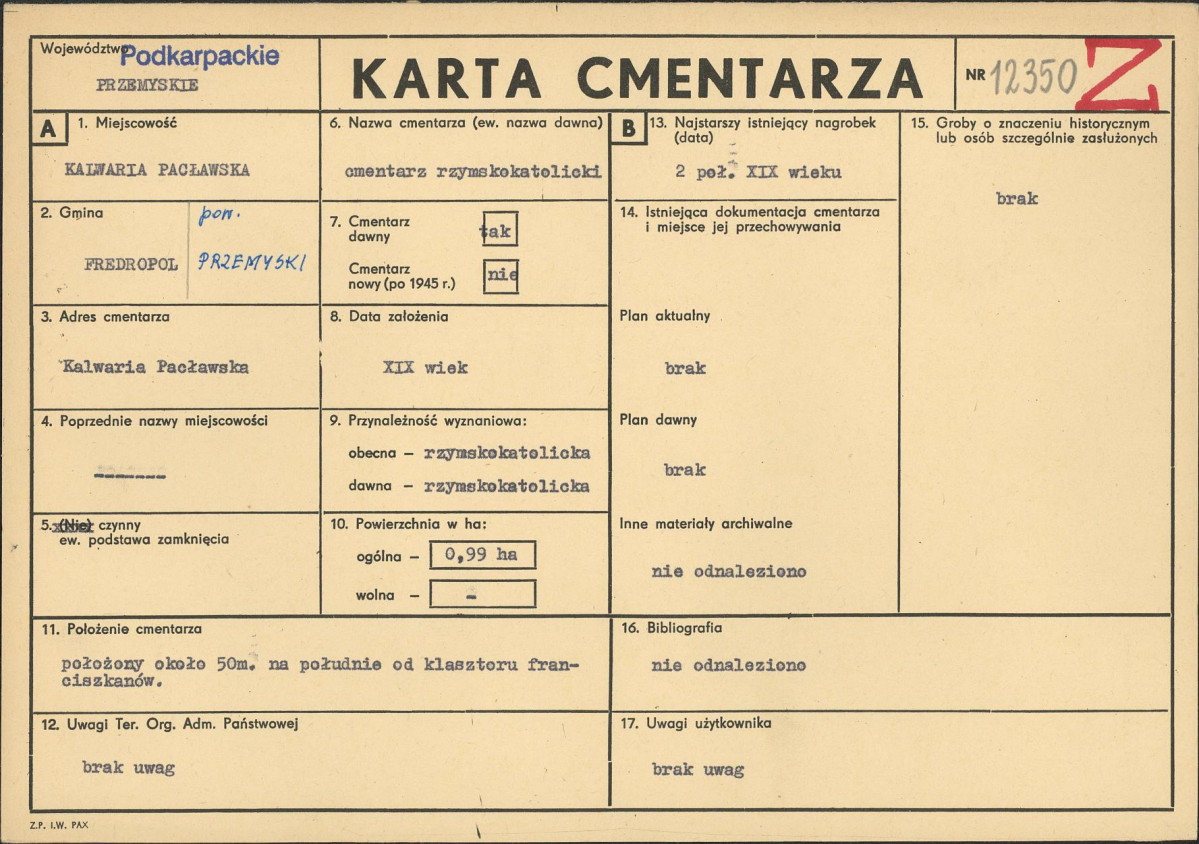 Karta cmentarza, skan nr 1