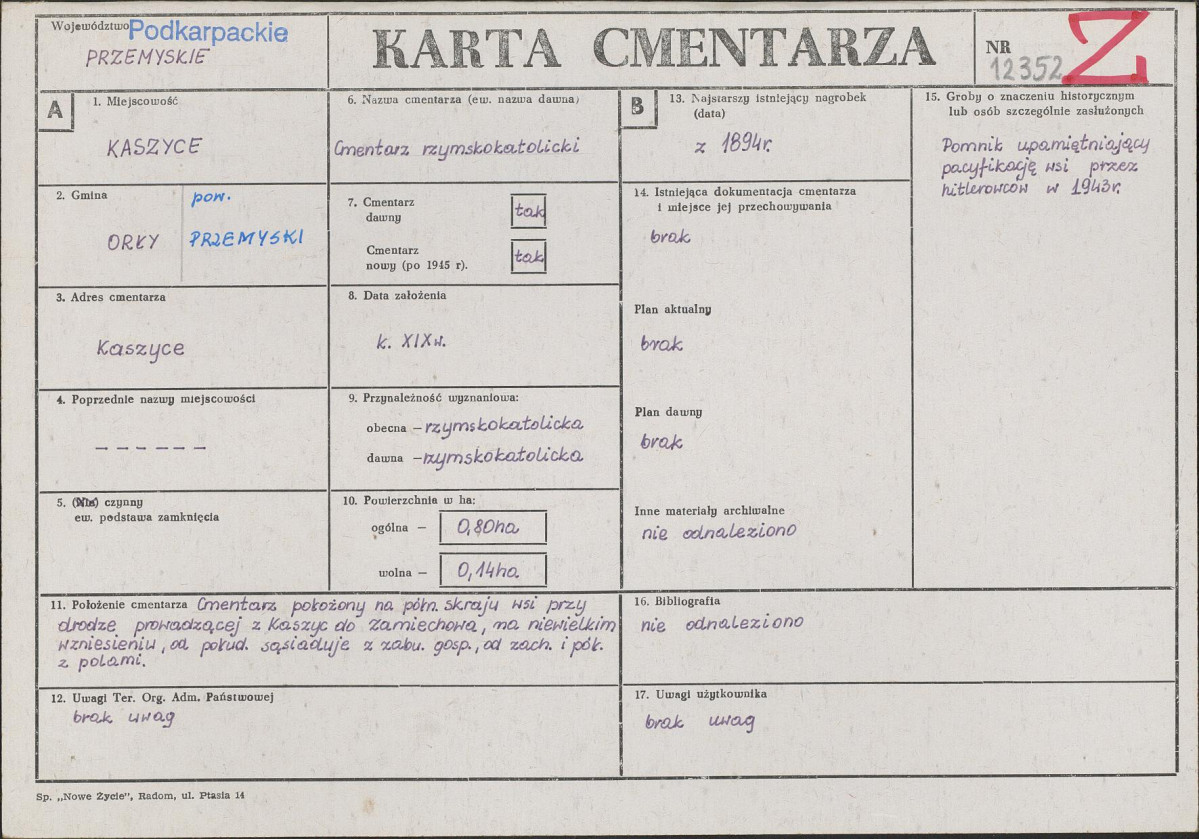 Karta cmentarza, skan nr 1