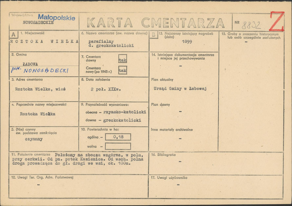 Karta cmentarza, skan nr 1