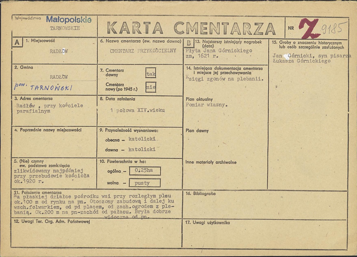 Karta cmentarza, skan nr 1