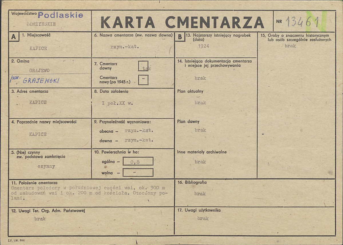 Karta cmentarza, skan nr 1